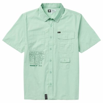 Clothing LRG  | Overthrow Woven Shirt Light Green